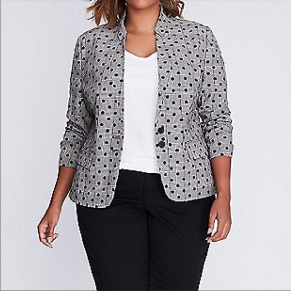 Lane Bryant Jackets & Blazers - Lane Bryant 16 plus grey polka dot blazer